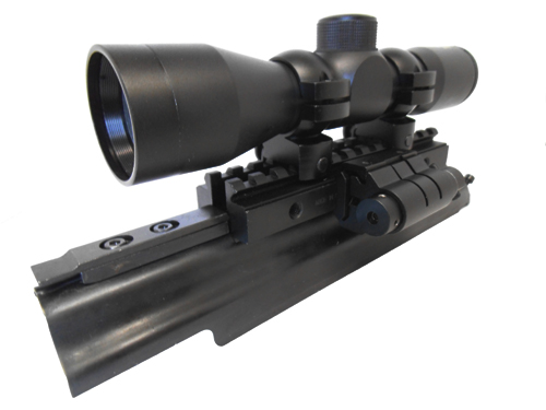 AK Combo #6 - Trirail Mount + 4x30 Rifle Scope + Red Laser - Click Image to Close