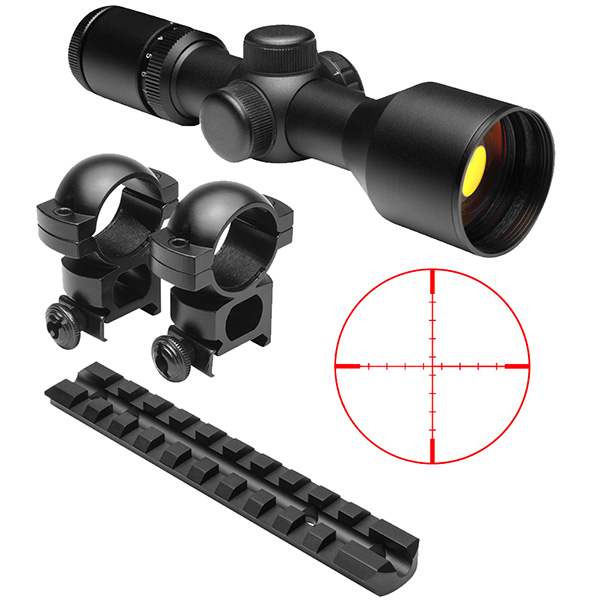 Compact illuminated 3-9x40 Scope + Rings + Mount for Ruger 10/22