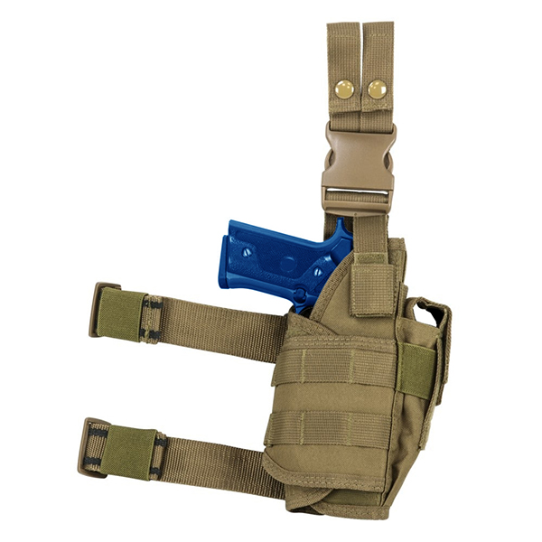 Drop Leg Tan Holster fits Pistol With Light / Laser Attached - Click Image to Close