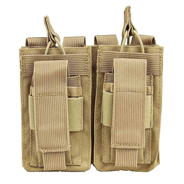 NcStar Tactical Tan 2 Pocket AR15 MOLLE Rifle Magazine Pouches - Click Image to Close