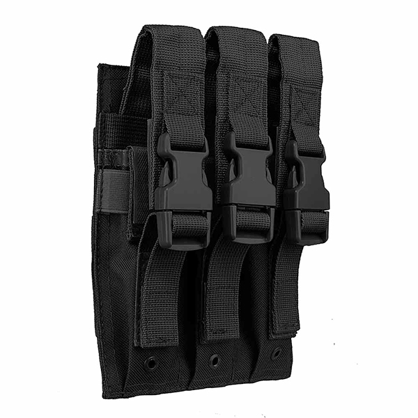 VISM 3 Pocket Black MOLLE Pouch for Extended Length Pistol Mags