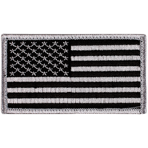 USA Flag Moral Patch Tan and Silver Hook and Loop Material - Click Image to Close