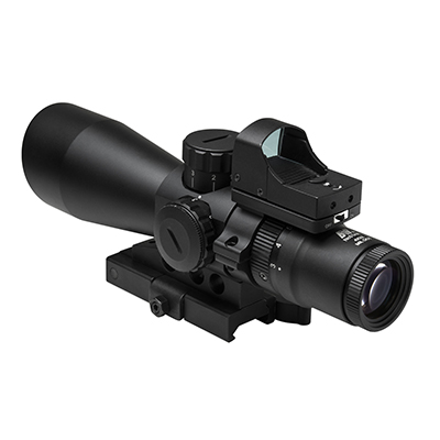 NcStar 3-9x42 Tactical QD Rifle Scope w/ Red Dot Backup Sight - Click Image to Close