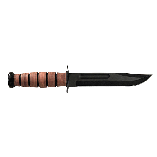 KA-BAR Full Size Straight Edge USMC Fighting Knife With Sheath - Click Image to Close