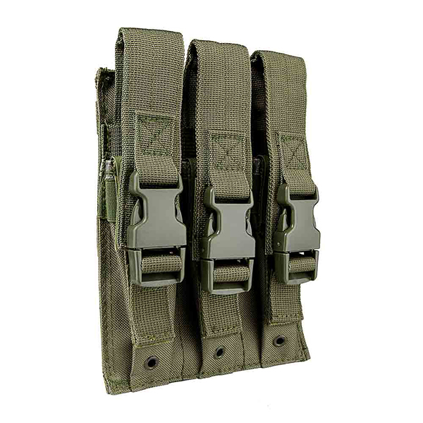 VISM 3 Pocket Green MOLLE Pouch for Extended Length Pistol Mags